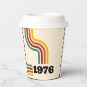1976レトロヴィンテージポスター誕生日または懇親会 紙コップ (裏面)