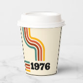 1976レトロヴィンテージポスター誕生日または懇親会 紙コップ (正面)