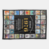 1976年からの50歳の誕生日家族の思い出フォトコラージュ キッチンタオル (横)