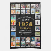 1976年からの50歳の誕生日家族の思い出フォトコラージュ キッチンタオル (縦)