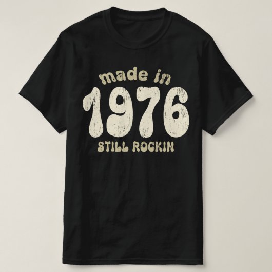 1976年に作られたまだ揺れるヴィンテージ数 Tシャツ (デザイン正面)
