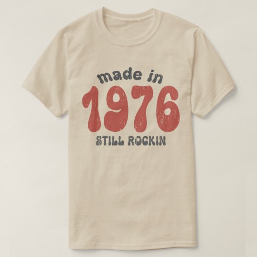 1976年に作られたまだ揺れるヴィンテージ数 Tシャツ (デザイン正面)