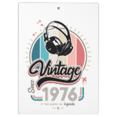 1976年のヘッドフォン以降のヴィンテージ クリップボード (裏面)