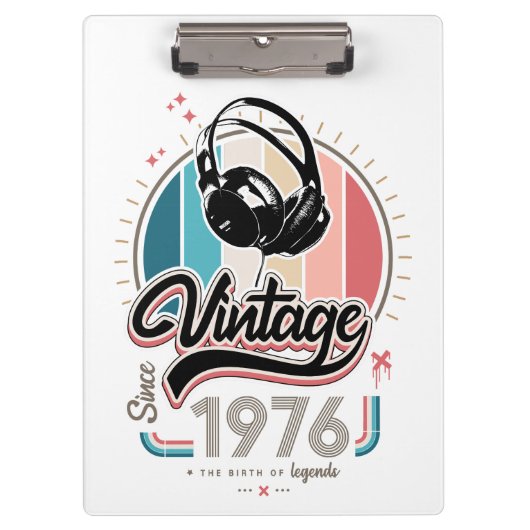 1976年のヘッドフォン以降のヴィンテージ クリップボード (正面)