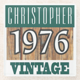 1976年の名前のヴィンテージガラスコースター ガラスコースター