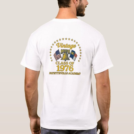 1976年フェイエットビル・アカデミー同窓会Tシャツ Tシャツ (裏面)