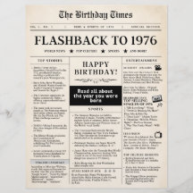 1976年モック新聞誕生日紙シート