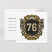 1976年ヴィンテージクレスト プレミアム品質のデザイン 招待状 (正面/裏面)