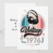 1976年以来のヴィンテージ ヘッドホン 招待状 (正面/裏面)