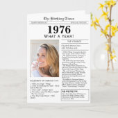 1976年新聞誕生日カード カード (黄色い花)