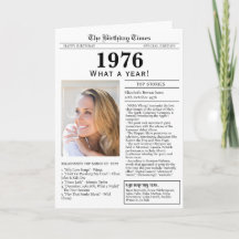 1976年新聞誕生日カード