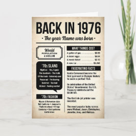 1976年生まれのための50歳の誕生日おもしろ豆知識カード カード