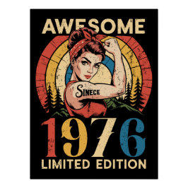 1976年生まれのレジェンド女性へ 50歳の誕生日お祝いヴィンテージ ポスター