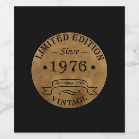 1976年生まれのヴィンテージ誕生日 ワインラベル (シングルラベル)