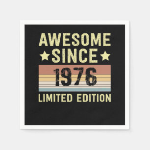 1976年生まれの誕生日おめでとう スタンダードカクテルナプキン