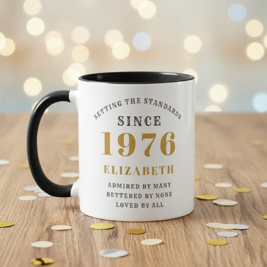 1976年生まれの50歳の誕生日お祝いに名前を追加 名前入り オリジナル マグカップ