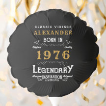 1976年生まれの50歳の誕生日を祝うパーソナライズドヴィンテージブラック