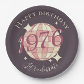 1976年生まれの50歳の誕生日パーティーの飾り紙皿 ペーパープレート (正面)