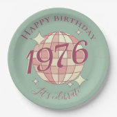 1976年生まれの50歳の誕生日パーティー飾り紙皿 ペーパープレート (正面)