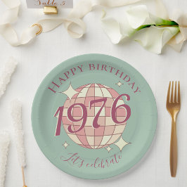 1976年生まれの50歳の誕生日パーティー飾り紙皿 ペーパープレート