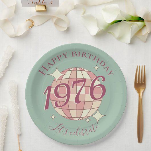 1976年生まれの50歳の誕生日パーティー飾り紙皿 ペーパープレート