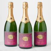 1976年生まれ 50歳の誕生日パーティー ピンクビール ラベル (ボトル)