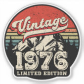 1976年製レトロな誕生日50歳の屋外派バースデー シール (正面)