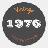 1976年製 ビンテージ 50歳の誕生日 - クラシックな50歳 ラウンドシール (正面)