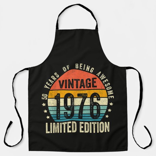 1976年製 ビンテージ 50歳の誕生日 1976年生まれ エプロン (正面)
