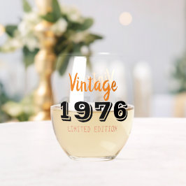 1976年製 ヴィンテージ 50歳の誕生日 - 50歳へのレトロなギフト ステムなしワイングラス