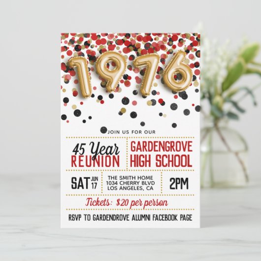 1976年高校懇親会 招待状 (スタンド正面)