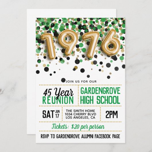 1976年高等学校大学懇親会 招待状 (正面/裏面)