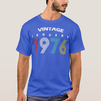 1976年1月ヴィンテージ誕生日GIF Tシャツ