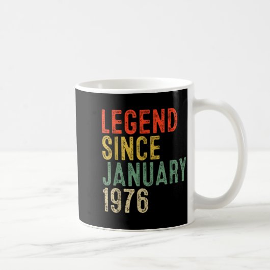 1976年1月生まれの伝説 50歳の誕生日プレゼント 50歳 コーヒーマグカップ (右)