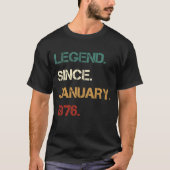 1976年1月生まれの伝説 Tシャツ (正面)
