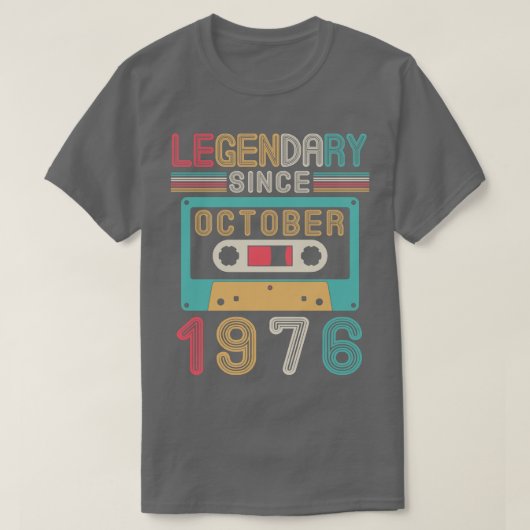 1976年10月以来の伝説的ハッピーバースデー44年 Tシャツ (デザイン正面)