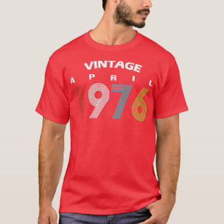 1976年4月ヴィンテージ誕生日GIF Tシャツ