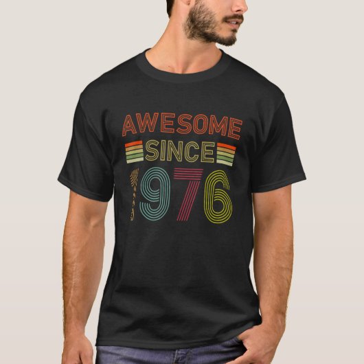 1976年46素晴らし誕生日レトロ以来46歳 Tシャツ (正面)