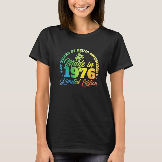 1976年47素晴らし年誕生日47 Tシャツ (正面)