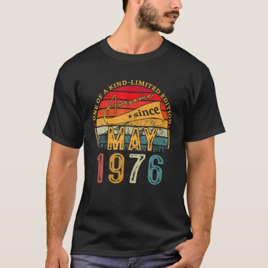 1976年5月以素晴らし来46歳ギフト46th Birt Tシャツ (正面)