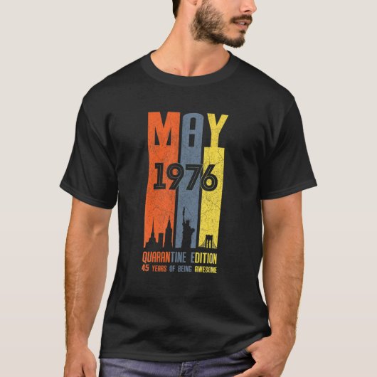 1976年5月45歳45検疫誕生日 Tシャツ (正面)