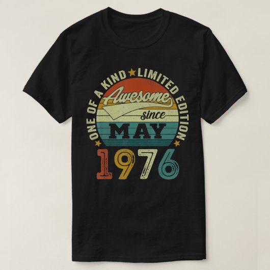 1976年5月46日素晴らしから46歳の誕生日 Tシャツ (デザイン正面)