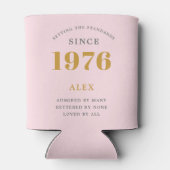 1976年50歳の誕生日記念に高級感のある名入れギフト 缶クーラー (裏面)