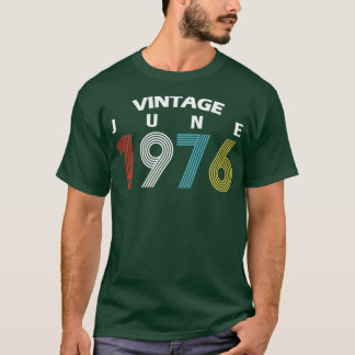 1976年6月ヴィンテージ誕生日GIF Tシャツ