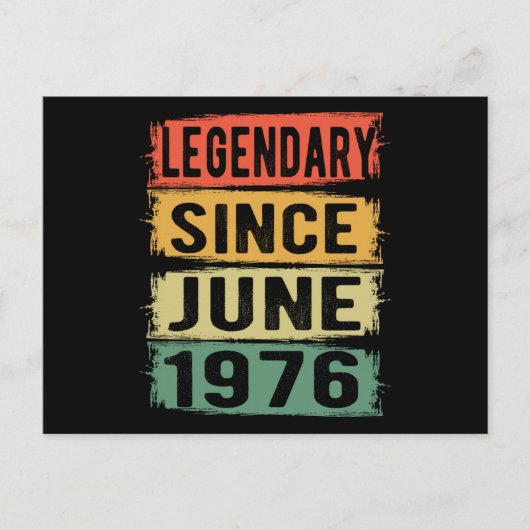 1976年6月生まれの誕生日 ポストカード (正面)