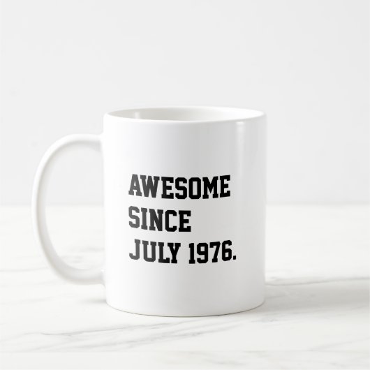 1976年7月生まれのかっこいい50歳の誕生日 コーヒーマグカップ (左)