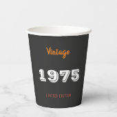 1976年 ヴィンテージ ペーパーカップ - 50歳の誕生日パーティー (裏面)