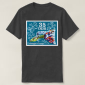 1976東ドイツ三角形グッピー切手 Tシャツ (デザイン正面)