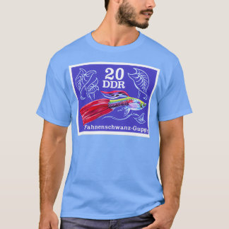 1976東ドイツ国旗のテールグッピー切手 Tシャツ