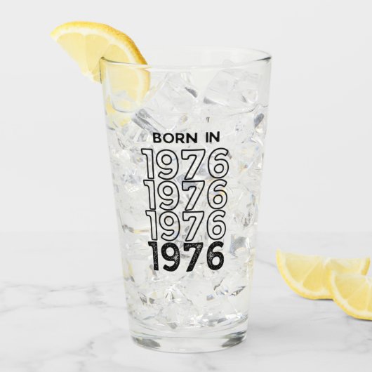 1976生まれ年のガラス杯 タンブラーグラス (アイス正面)